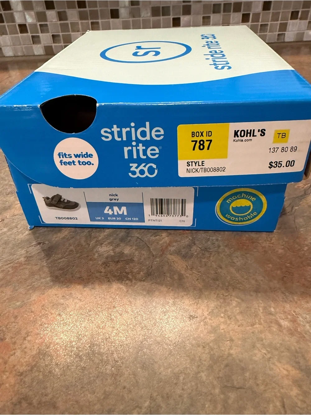 Stride Rite Gray and Dark Gray Toddler Velcro Sneakers